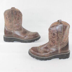 Ariat Fat Baby Style 16881 Cowgirl Western Pull On Boots Women's Size 8 1/2 B